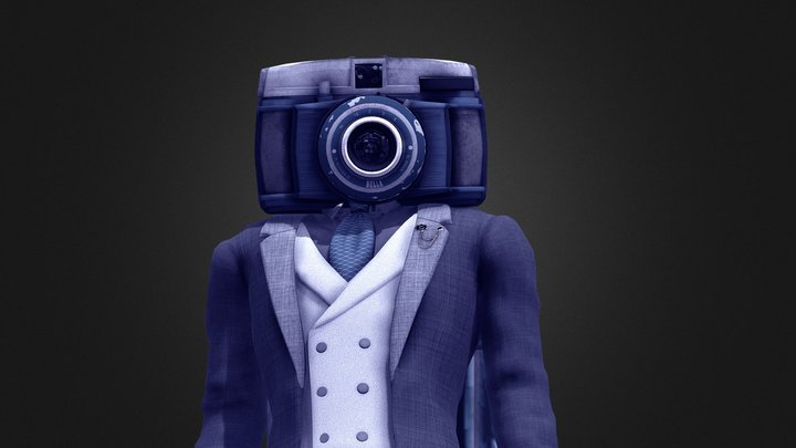 Blue Cameraman (Rig in desc) 3D Model