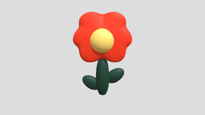 cute cartoon flower 3D Model