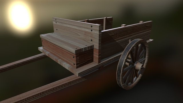 Wagon with Textures 3D Model
