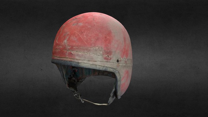Old USSR Soviet Motorcycle Helmet Scan High Poly 3D Model