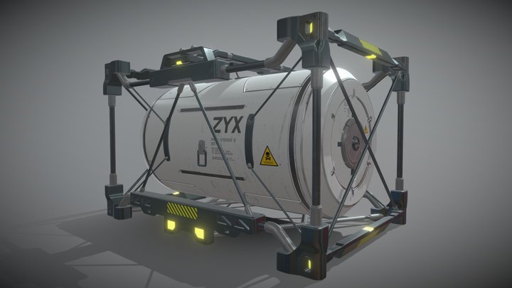 Scifi Oil Tank Container 3D Model