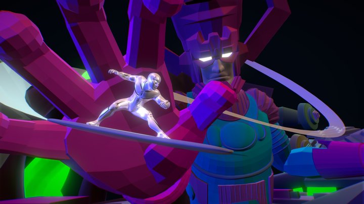 Galactus and Silver Surfer 3D Model