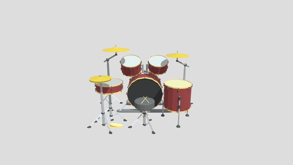 Drum set (Low Poly)