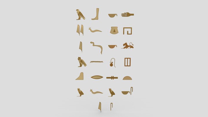 Egyptian Symbols - 002 3D Model