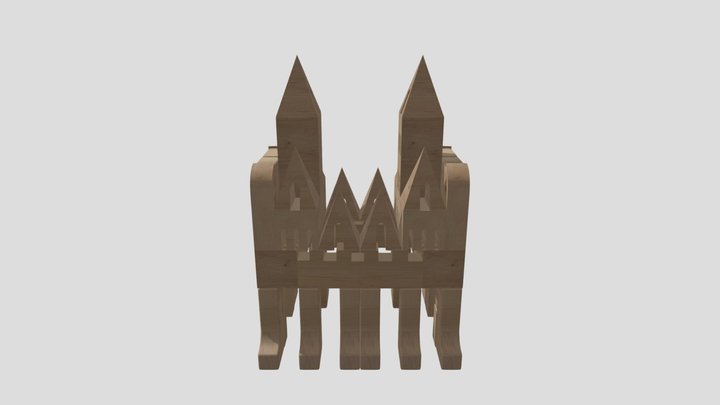 Block Castle Export 3D Model