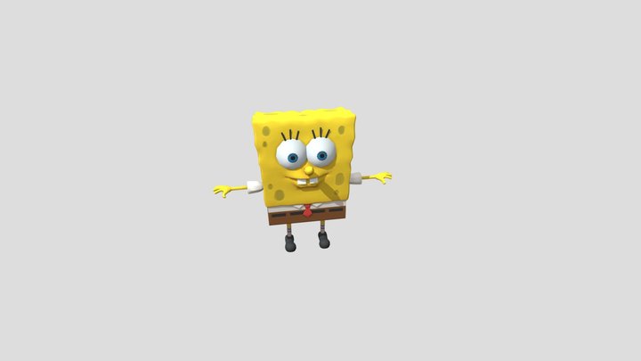 Bob Esponja Calça Quadrada 3D Model