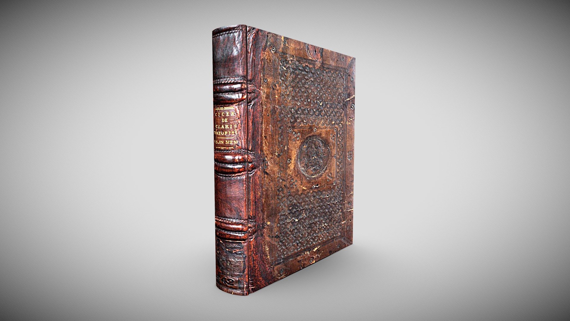 Antique old leather book Download Free 3D model by take