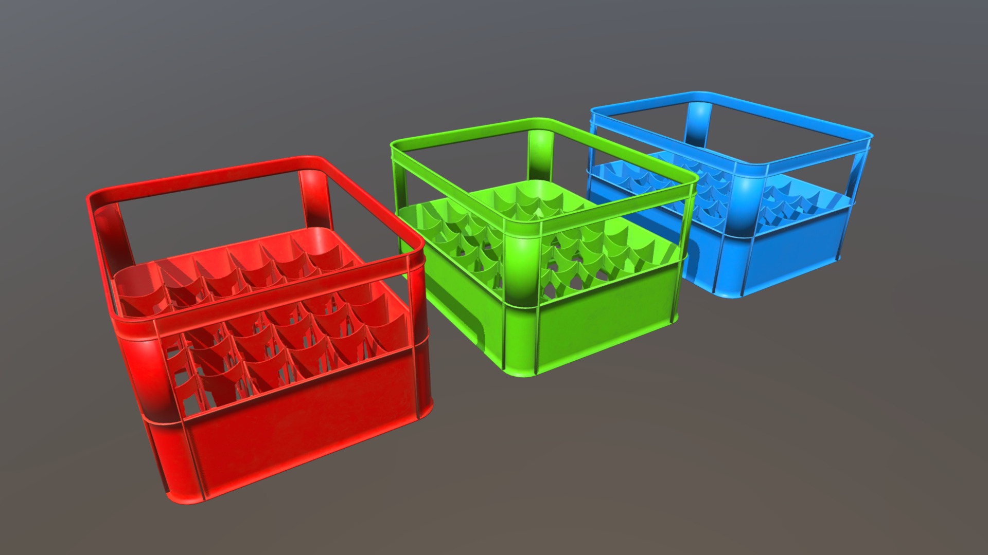 3D model Plastic Crate - This is a 3D model of the Plastic Crate. The 3D model is about a few shopping carts.