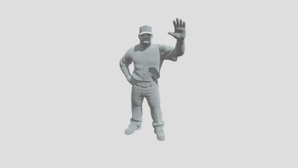baseball umpire with raised hand