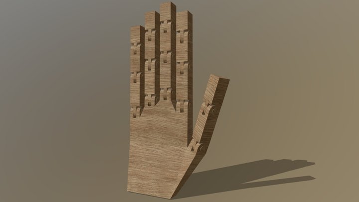 Wooden Hand 3D Model