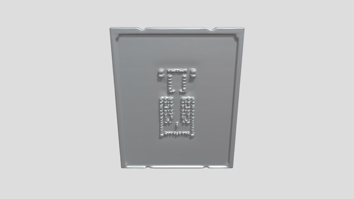 computer processor with pins and front with int 3D Model