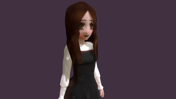 Low Poly Goth Girl 3D Model
