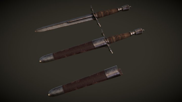 Medieval Dagger 3D Model