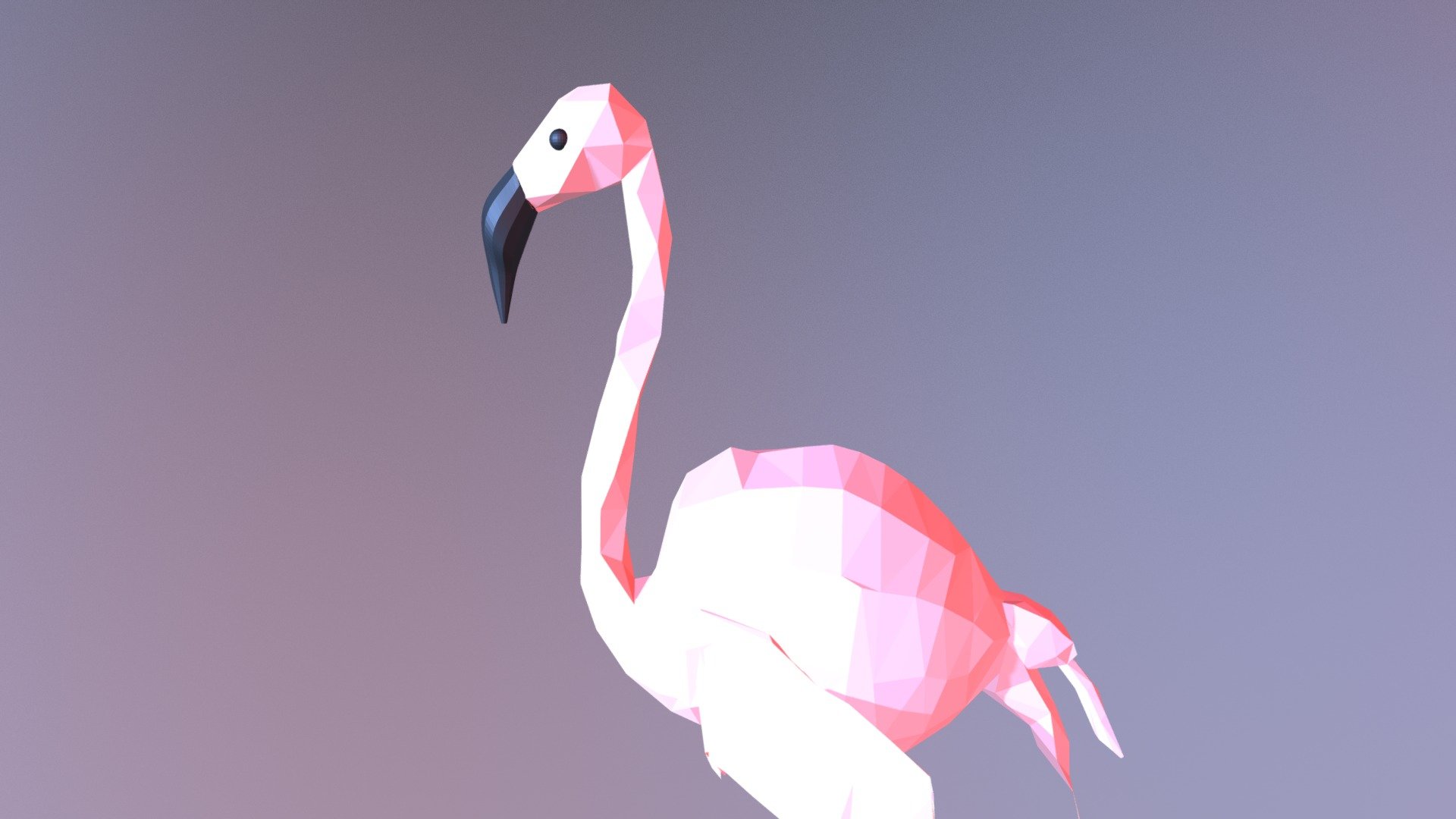 Low Poly Фламинго