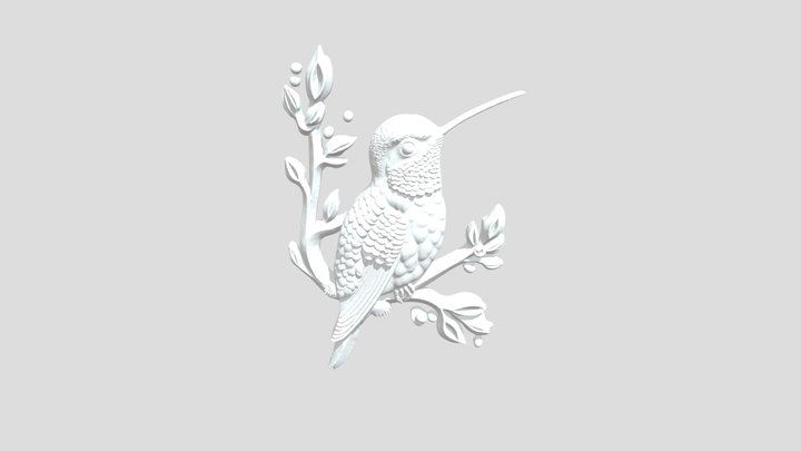 A hummingbird relief, relief technique – Free 3D Model STL