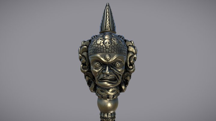 Phurba Ritual Dagger Low Poly 3D Model