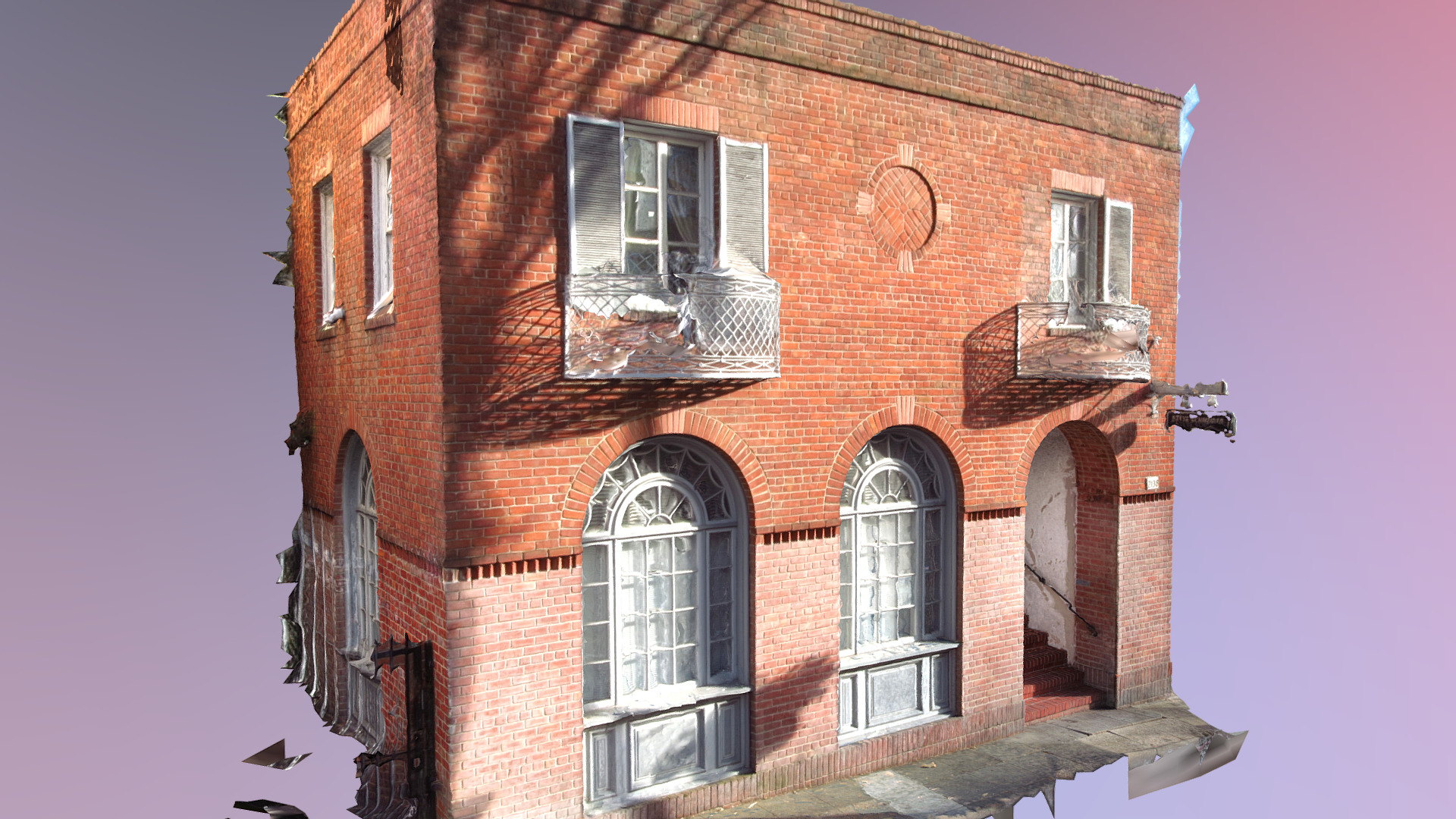 3D model Berkely California Brickhouse - This is a 3D model of the Berkely California Brickhouse. The 3D model is about a brick building with windows.