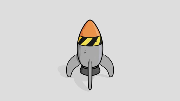 3D Rocket [Toon Shaded] 3D Model
