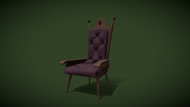 Stylized Medieval Chair 3D Model