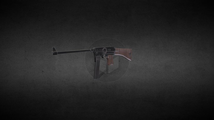 MAS38 mid-poly gun model french 3D Model
