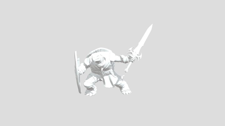Warrior Turtle Knight Spiked tail 3D Model