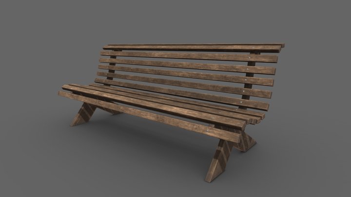 Bench 6 USSR (Game ready) 3D Model
