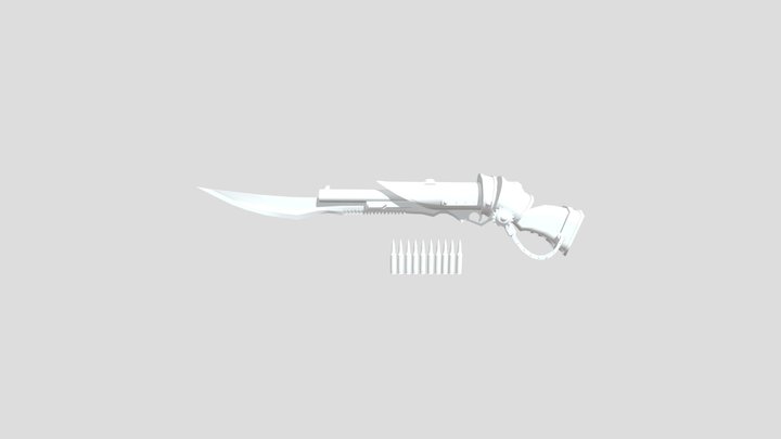 Kampilan Bolo Machete Rifle 3D Model