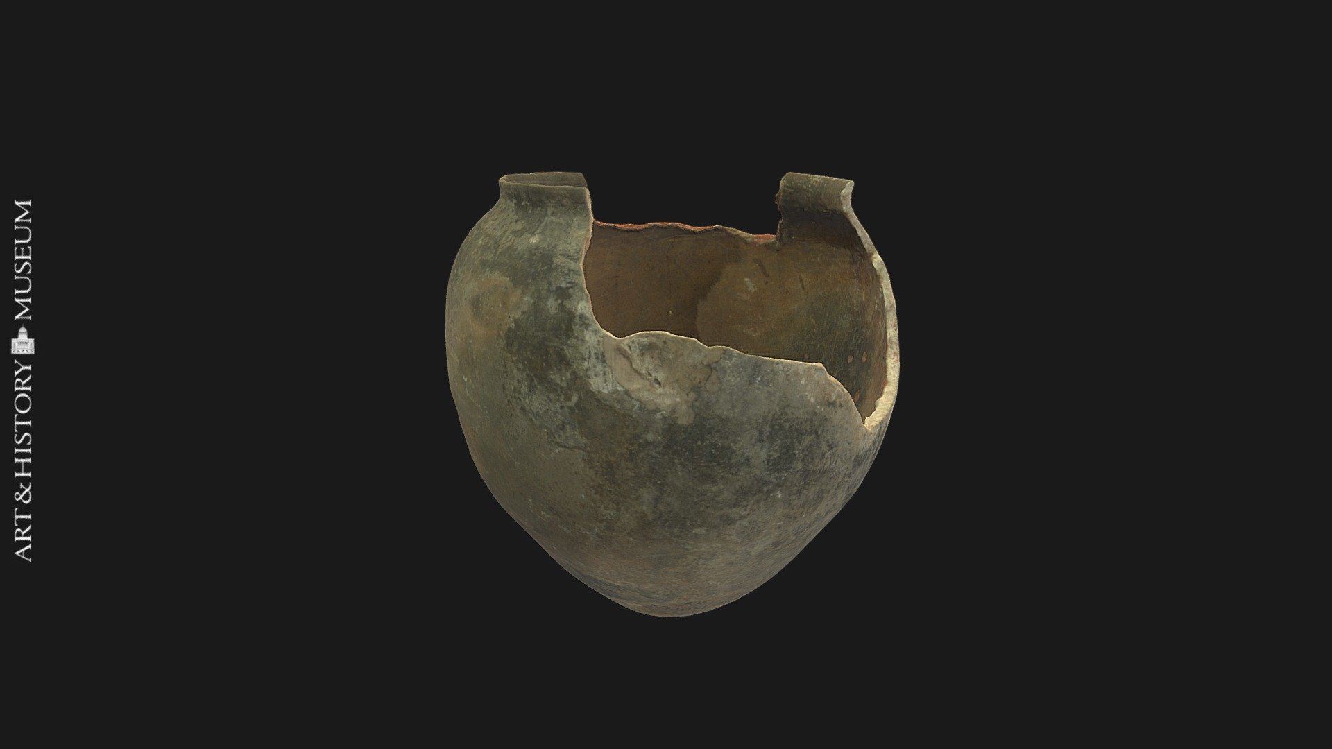 Egg-shaped pot with small opening & flaring rim