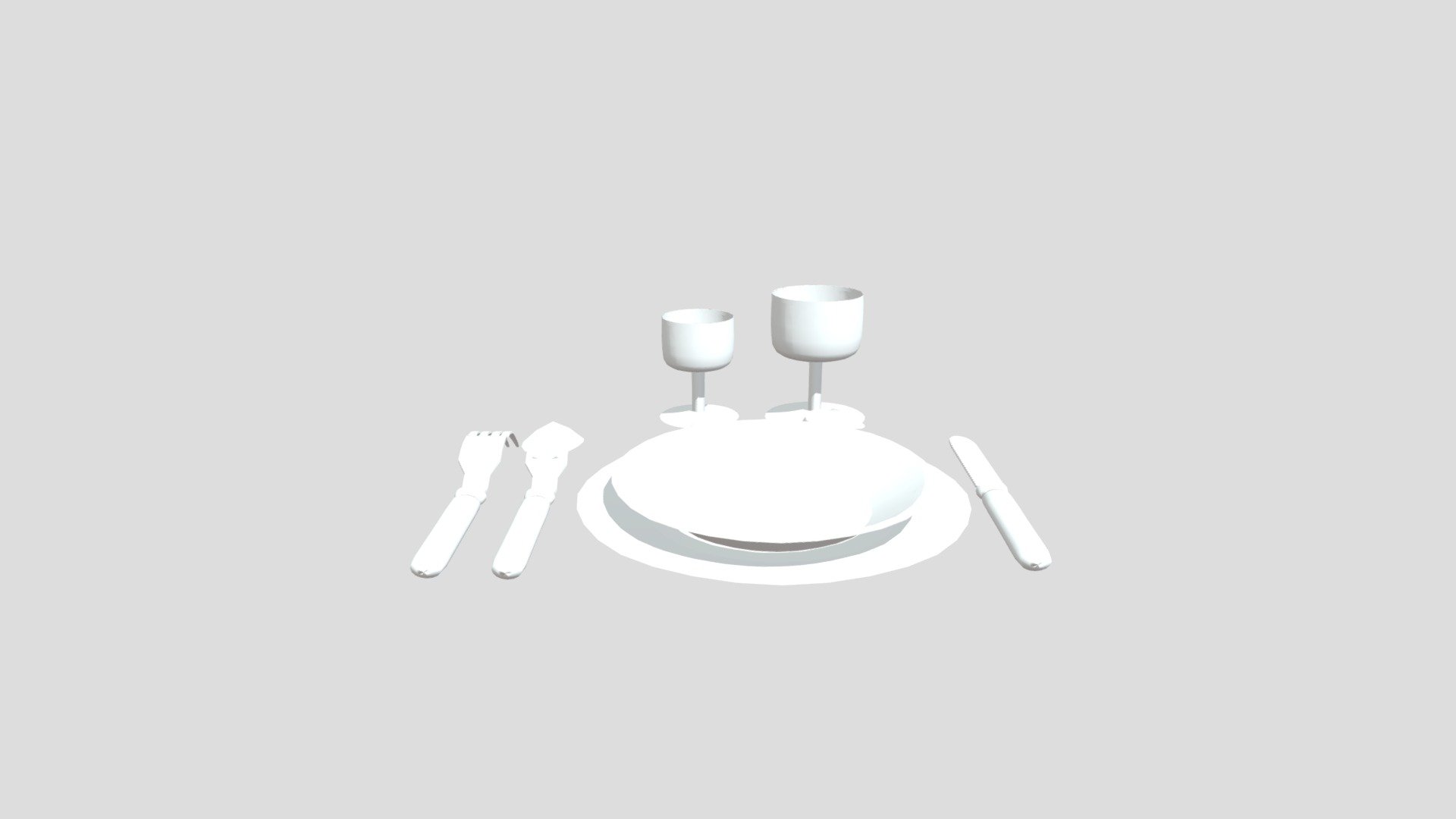 Plate, glasses and cutlery