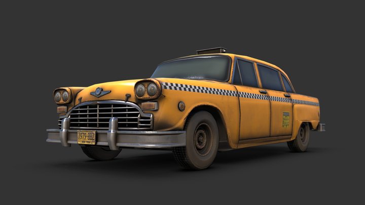 1981 Checker Marathon Taxi 3D Model