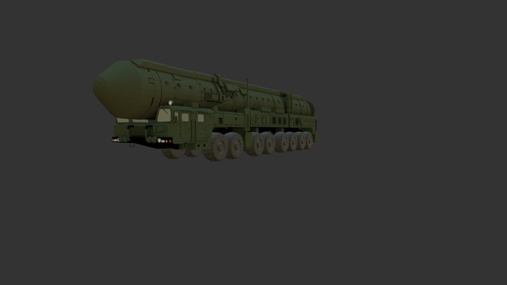 Russian nuclear weapon Yars truck 3D Model