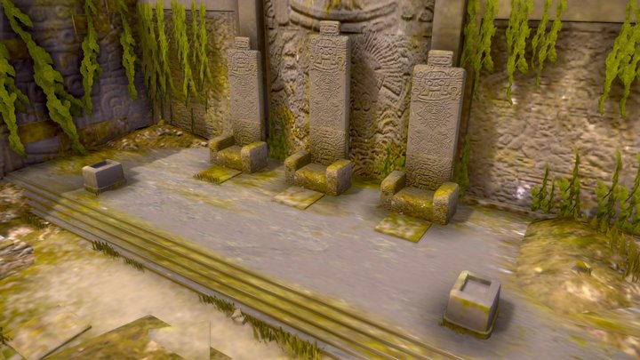 Ancient Ruins of Mayan Civilization - Collision 3D Model