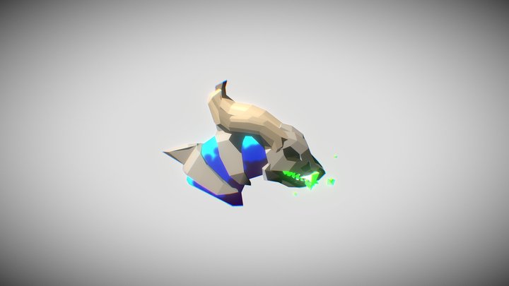 Skeleton Dragon Head 3D Model