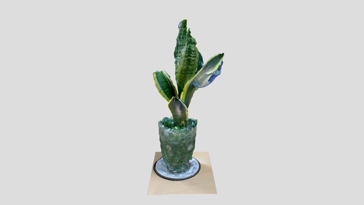 Vase of leaves 3D Model
