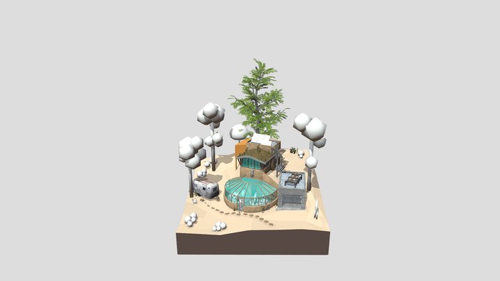 Eco House - WIP Diorama 3D Model