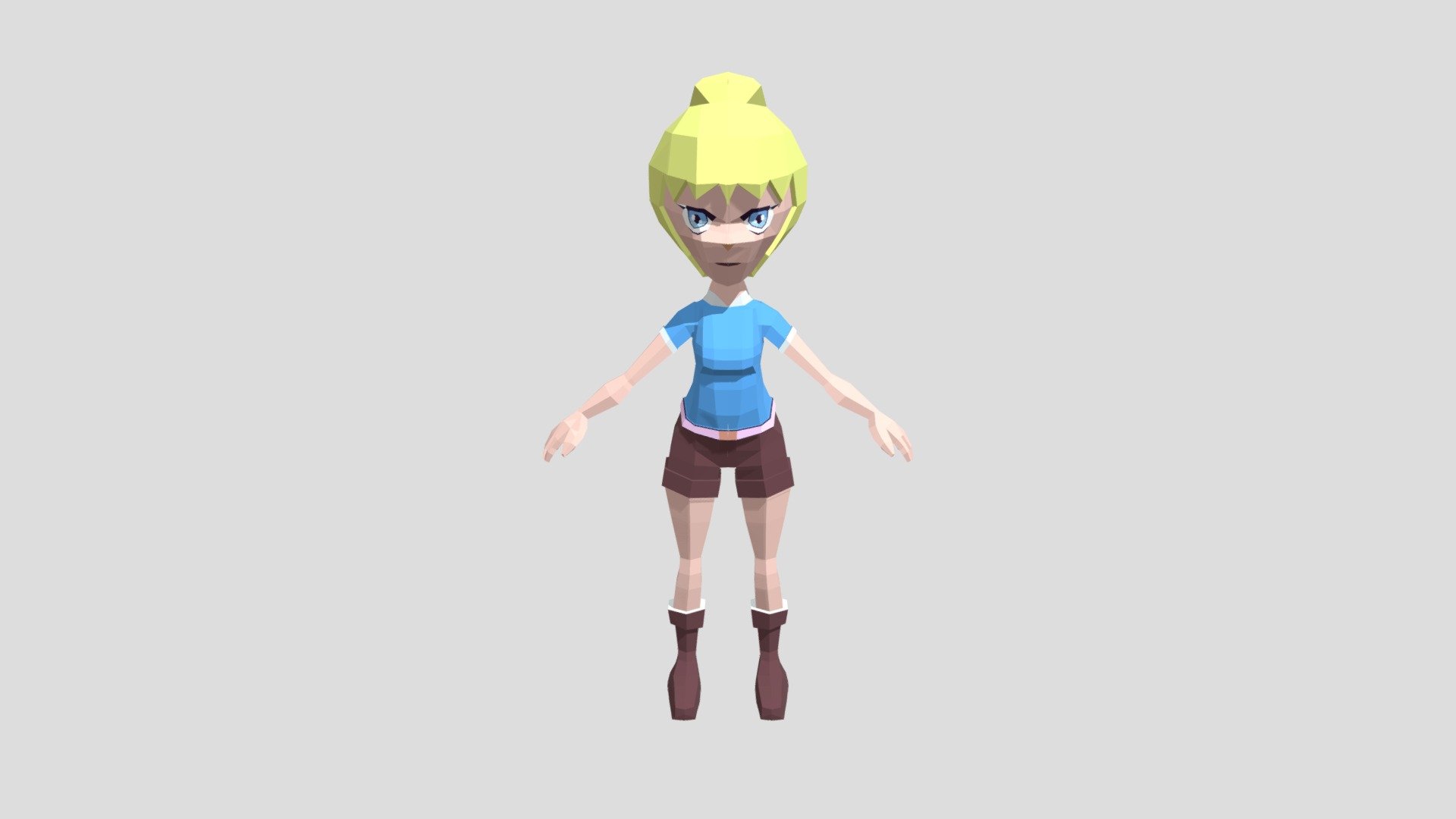 Game Ready Low Poly Anime Character Girl 9 3D model - TurboSquid 1907353