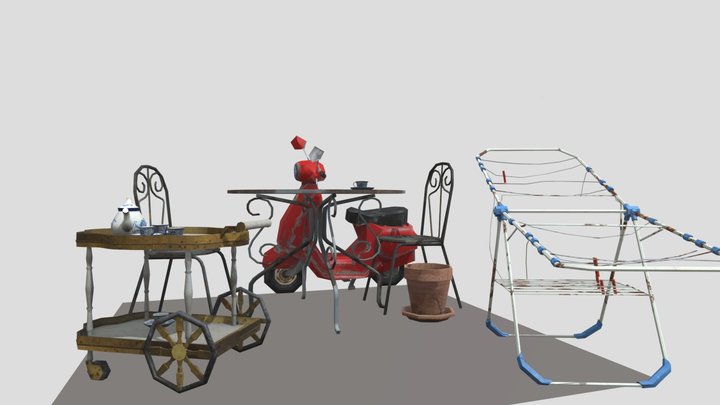DAE 5 Finished props - GRANDMA'S HOUSE 3D Model