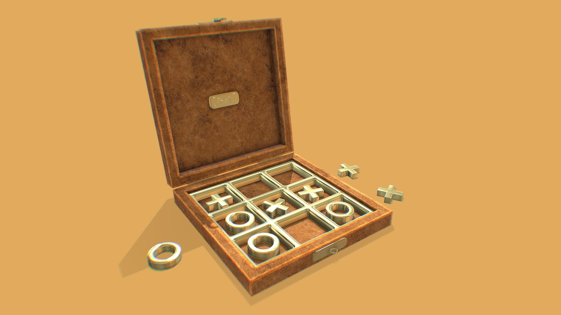 Black and Gold Tic Tac Toe Set 3D model - TurboSquid 1782475