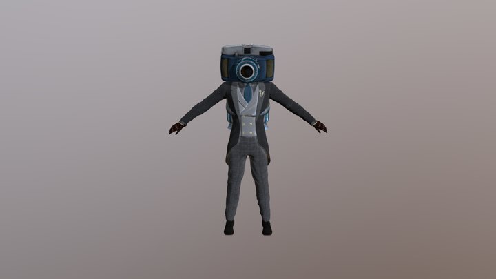 Official Blue Cameraman DOM STUDIO 3D Model