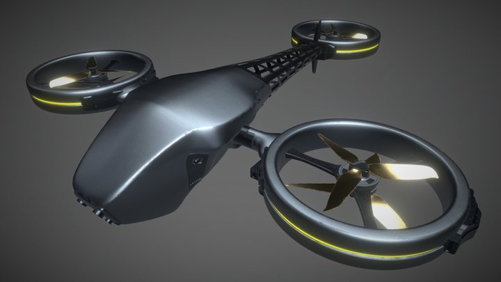 Sci- Fi Surveillance Drone 3D Model