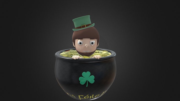 3d Printable Leprechaun and Pot of Gold