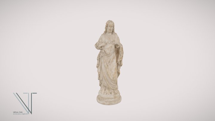 Escultura Sagrado Coração de Jesus 3D Model