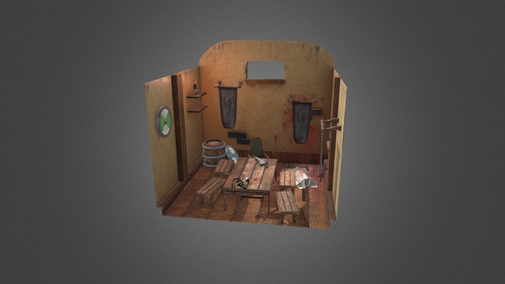 Low Poly Murder Scene 3D Model