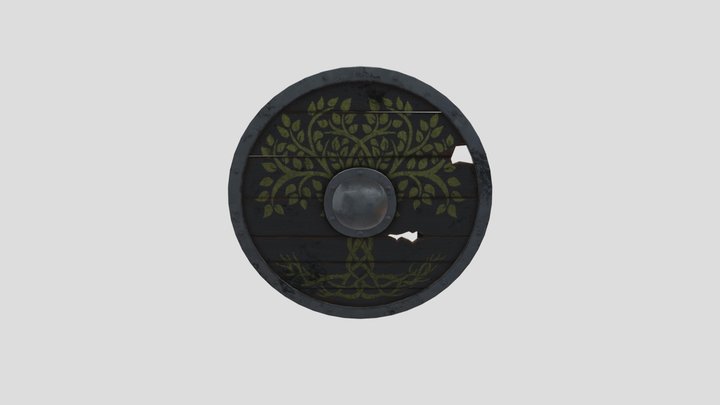 Realistic Viking Shield 3D Model