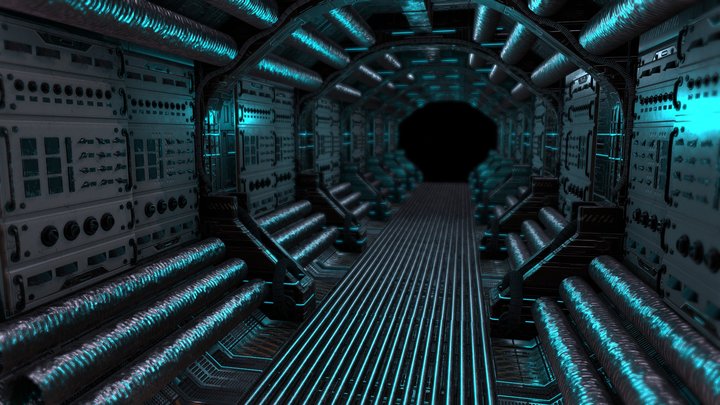 Sci-Fi corridor 3D Model