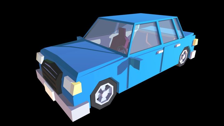 Stylized Low Polygon Car Is Ready For The Game 3D Model