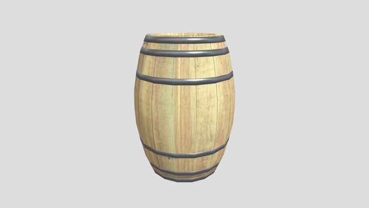 Wooden Barrel 3D Model