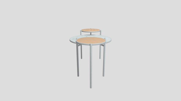 Coffee Table with Metal leg 3D Model