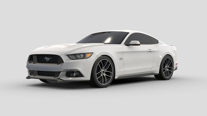 Ford Mustang GT 2015 AR/VR, LowPoly 3D Model 3D Model