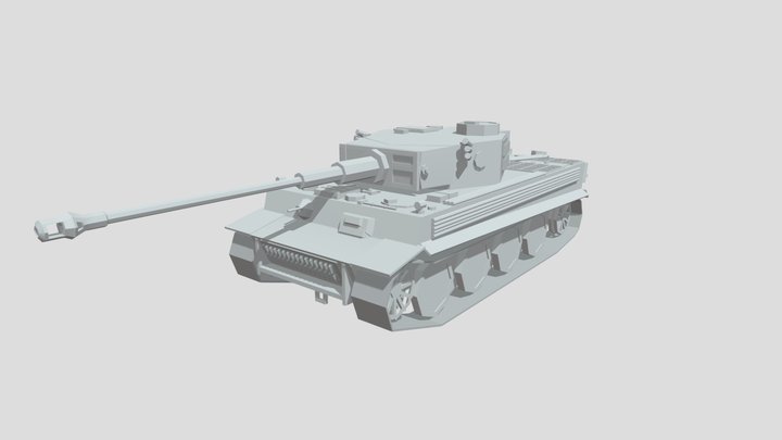 Low-poly Tiger German Tank 3D Model